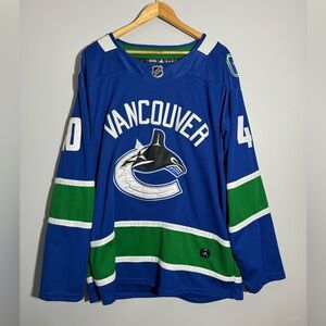 Vancouver Canucks NHL Jersey #40 Elias Pettersson Adidas Climalite Men’s Large